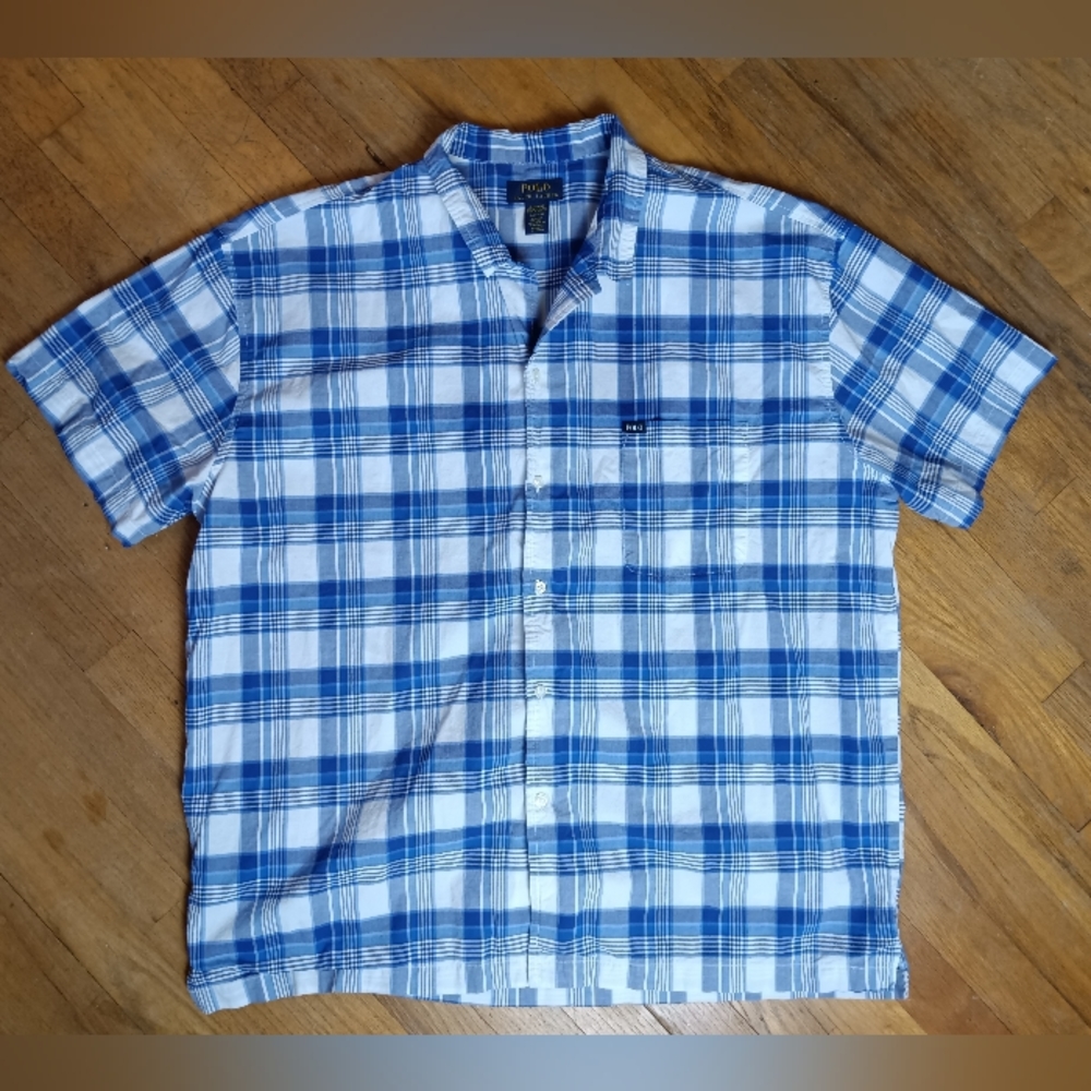 Blue Ralphlauren button down shirtsleeve Polo Size XL